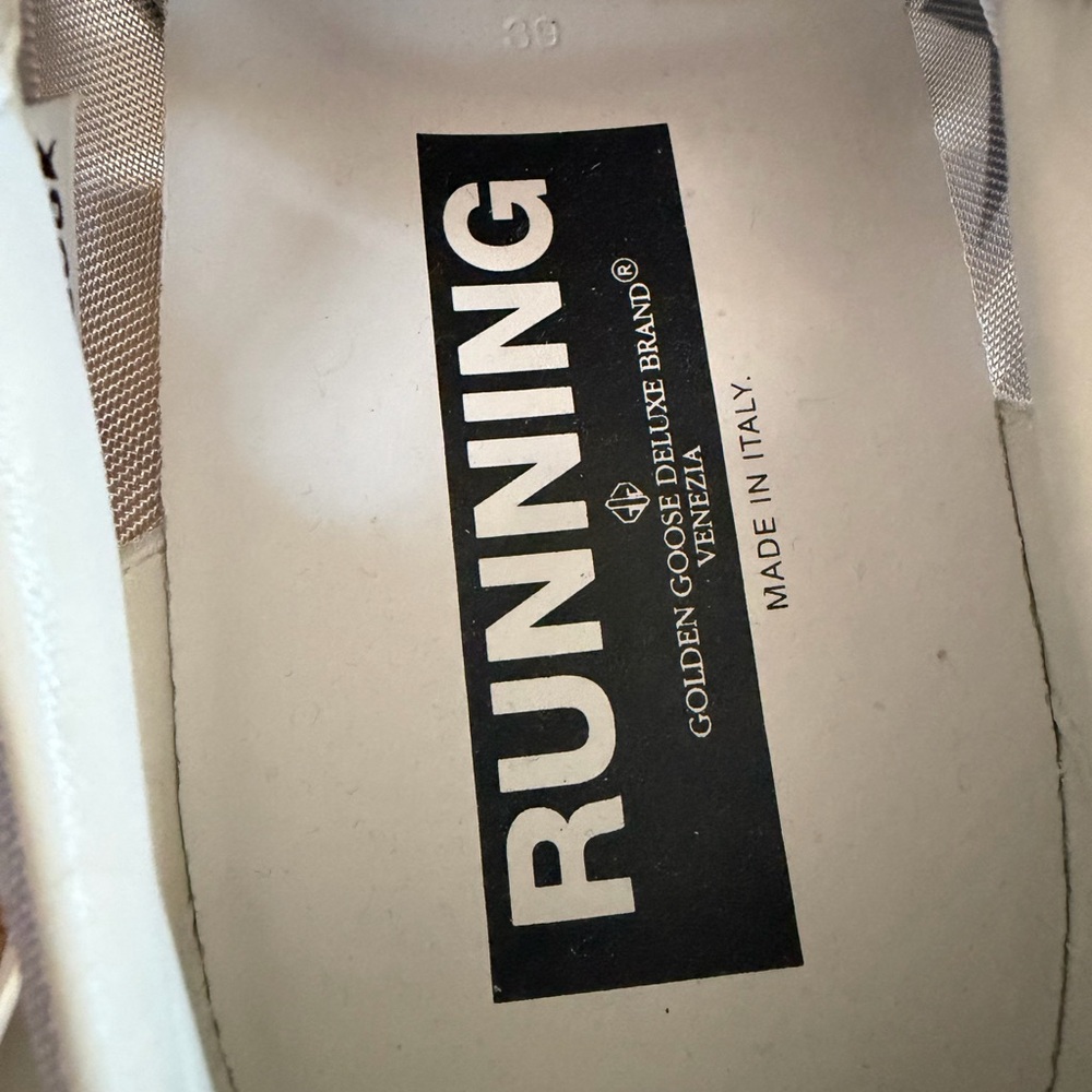 Golden Goose White Silver Gray Running Sneakers - Picture 2 of 7